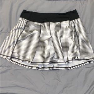 Black and White Stripe Tennis Skirt